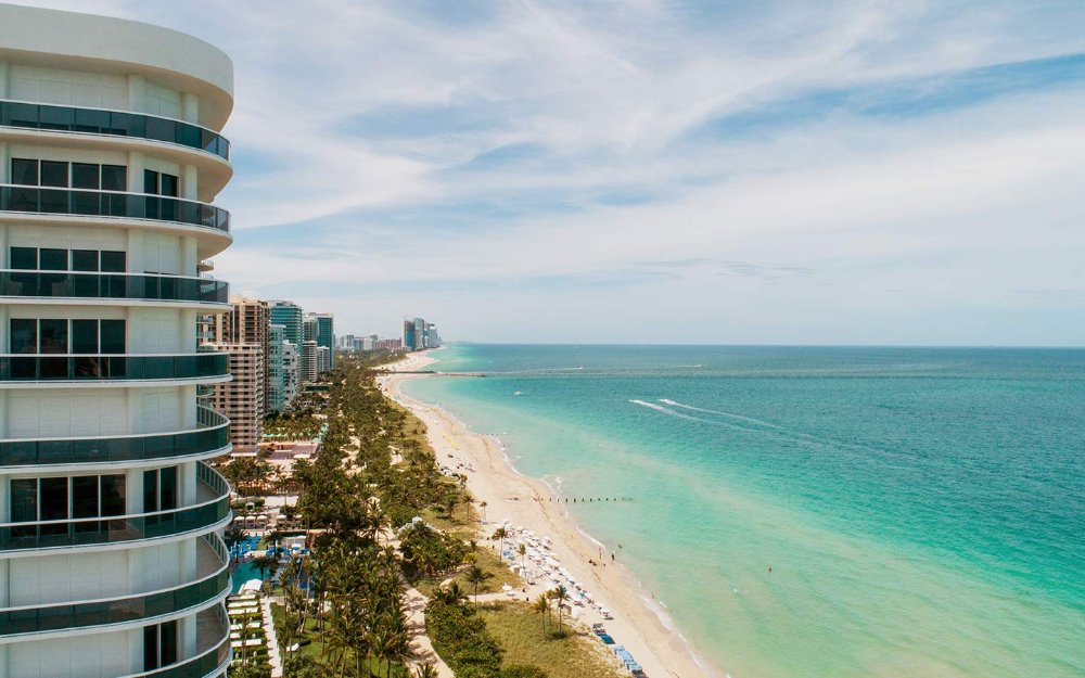 Aerial view of Bal Harbour beach