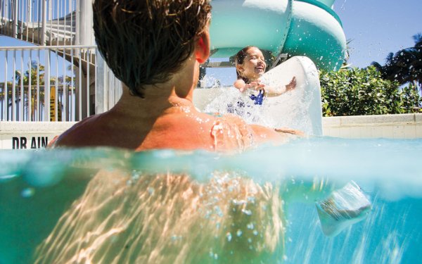 Family enjoying the pool at Surfside Community Center