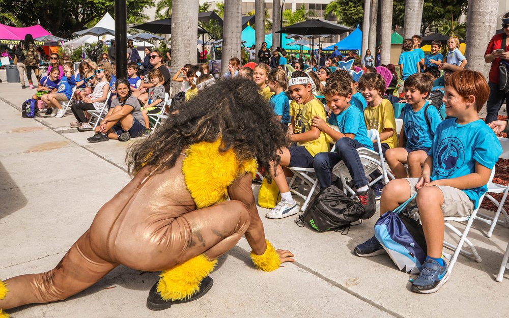 Lion performer at Children's Alley