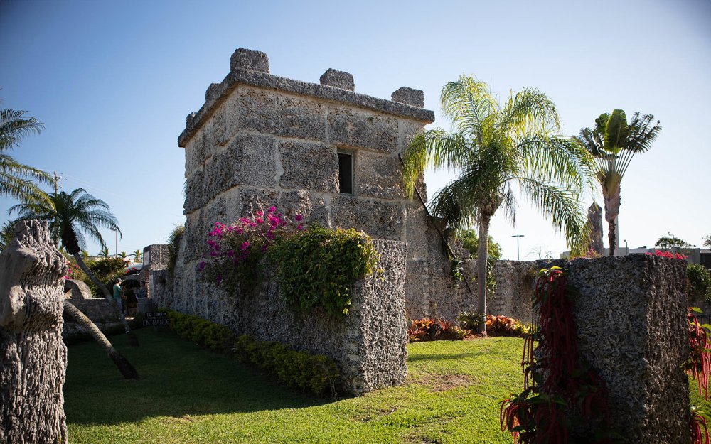 Coral Castle Tower, a stone structure intricately carved from massive coral rock